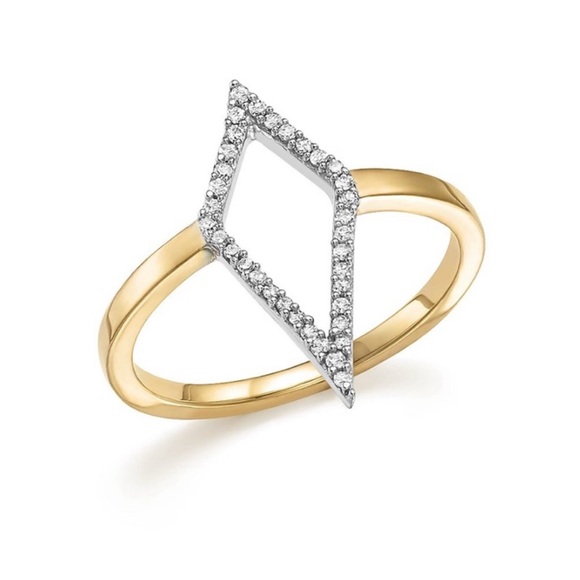Elegant Gold and Silver Diamond Ring - Picture 4 of 5